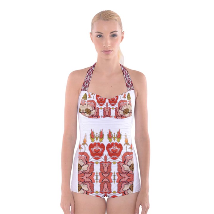 IM Fourth Dimension Colour 13 Boyleg Halter Swimsuit 