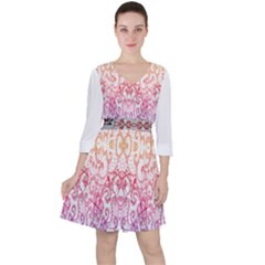 Im Fourth Dimension Colour 15 Quarter Sleeve Ruffle Waist Dress