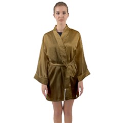 Gold Long Sleeve Satin Kimono