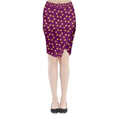 Stars,yellow Purple Midi Wrap Pencil Skirt by nate14shop