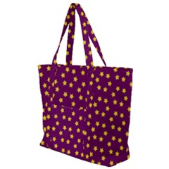 Stars,yellow Purple Zip Up Canvas Bag by nate14shop