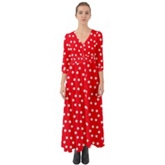 Stars-white Red Button Up Boho Maxi Dress by nate14shop