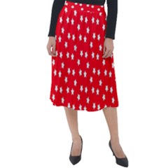 Stars-white Red Classic Velour Midi Skirt  by nate14shop