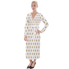 Gold Stars Velvet Maxi Wrap Dress by nate14shop