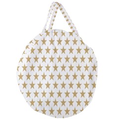 Gold Stars Giant Round Zipper Tote by nate14shop