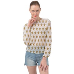 Gold Stars Banded Bottom Chiffon Top by nate14shop