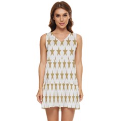 Gold Stars Tiered Sleeveless Mini Dress by nate14shop