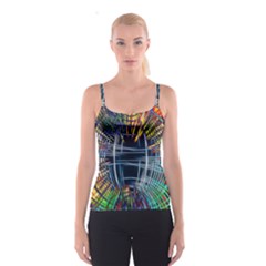 Color-background-structure-lines- Spaghetti Strap Top