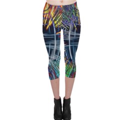 Color-background-structure-lines- Capri Leggings 