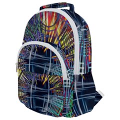 Color-background-structure-lines- Rounded Multi Pocket Backpack by Jancukart