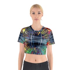 Color-background-structure-lines- Cotton Crop Top