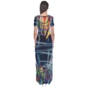 Color-background-structure-lines- Short Sleeve Maxi Dress View2