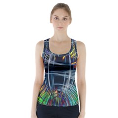 Color-background-structure-lines- Racer Back Sports Top by Jancukart