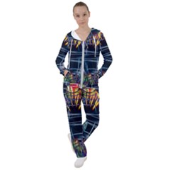 Color-background-structure-lines- Women s Tracksuit