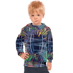 Color-background-structure-lines- Kids  Hooded Pullover