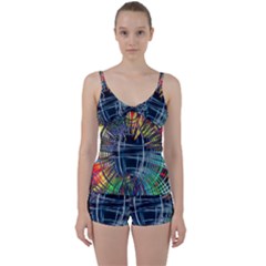 Color-background-structure-lines- Tie Front Two Piece Tankini