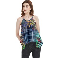 Color-background-structure-lines- Flowy Camisole Tank Top