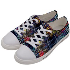 Color-background-structure-lines- Women s Low Top Canvas Sneakers