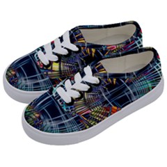 Color-background-structure-lines- Kids  Classic Low Top Sneakers