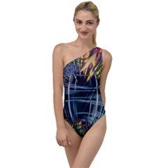 Color-background-structure-lines- To One Side Swimsuit by Jancukart