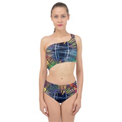 Color-background-structure-lines- Spliced Up Two Piece Swimsuit