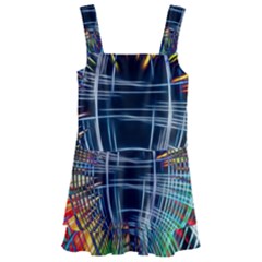 Color-background-structure-lines- Kids  Layered Skirt Swimsuit