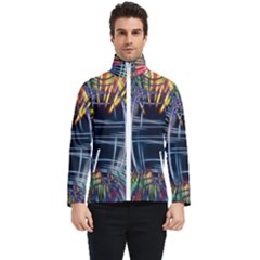 Color-background-structure-lines- Men s Bomber Jacket