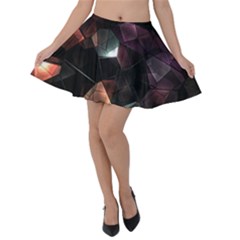 Crystals Background Designluxury Velvet Skater Skirt