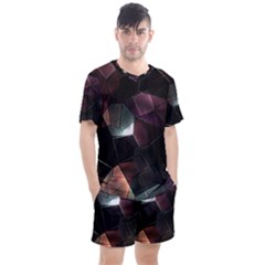 Crystals Background Designluxury Men s Mesh Tee And Shorts Set