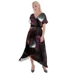 Crystals Background Designluxury Cross Front Sharkbite Hem Maxi Dress by Jancukart