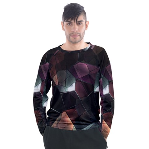 Crystals Background Designluxury Men s Long Sleeve Raglan Tee by Jancukart