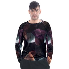 Crystals Background Designluxury Men s Long Sleeve Raglan Tee