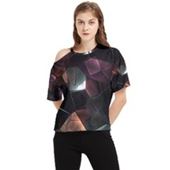 Crystals Background Designluxury One Shoulder Cut Out Tee by Jancukart