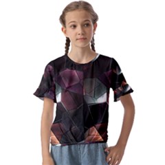 Crystals Background Designluxury Kids  Cuff Sleeve Scrunch Bottom Tee