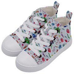 Wallpaper Special Christmas Kids  Mid-top Canvas Sneakers by nate14shop