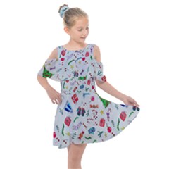 Wallpaper Special Christmas Kids  Shoulder Cutout Chiffon Dress