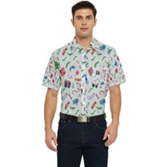 Wallpaper Special Christmas Men s Short Sleeve Pocket Shirt 