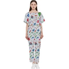 Wallpaper Special Christmas Batwing Lightweight Chiffon Jumpsuit by nate14shop