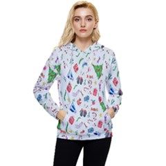 Wallpaper Special Christmas Women s Lightweight Drawstring Hoodie