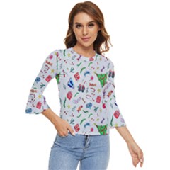 Wallpaper Special Christmas Bell Sleeve Top