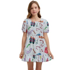 Wallpaper Special Christmas Kids  Short Sleeve Dolly Dress