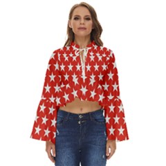 White Star Boho Long Bell Sleeve Top