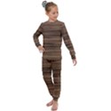 Texture Wood,dark Kids  Long Sleeve Set  View1