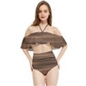 Texture Wood,dark Halter Flowy Bikini Set  View1