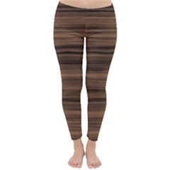 Texture Wood,dark Classic Winter Leggings