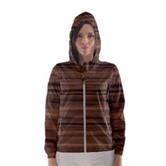 Texture Wood,dark Women s Hooded Windbreaker