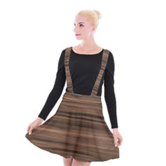 Texture Wood,dark Suspender Skater Skirt