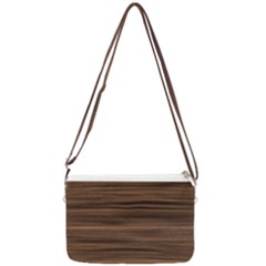 Texture Wood,dark Double Gusset Crossbody Bag by nate14shop