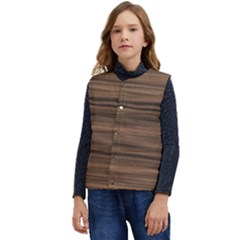 Texture Wood,dark Kid s Short Button Up Puffer Vest	