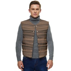 Texture Wood,dark Men s Short Button Up Puffer Vest	